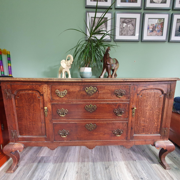 Antique solid wood side table