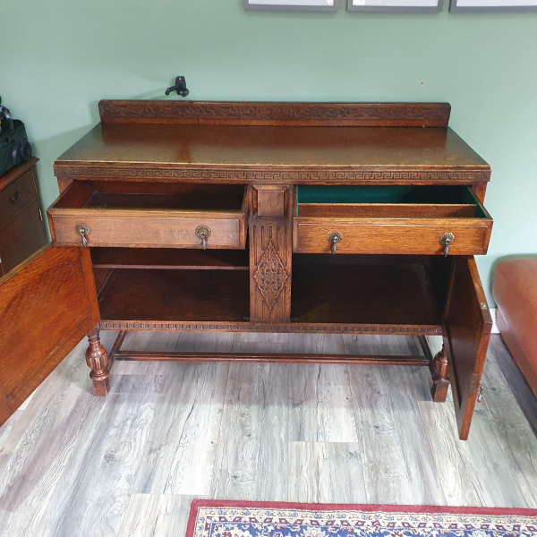 Antique solid wood side table