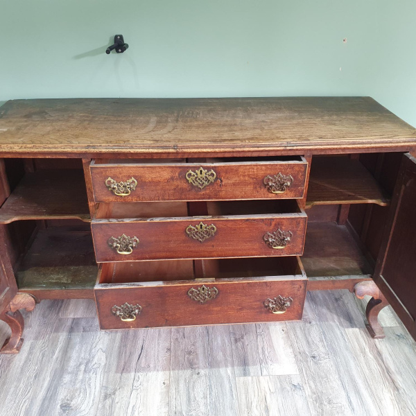 Antique solid wood side table