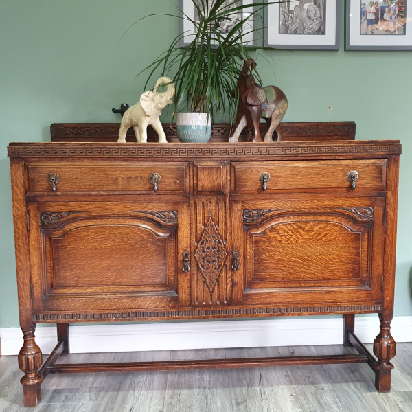 Antique solid wood side table